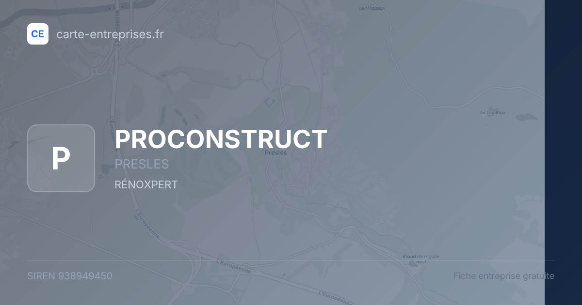 PROCONSTRUCT — 938949450 — fiche entreprise