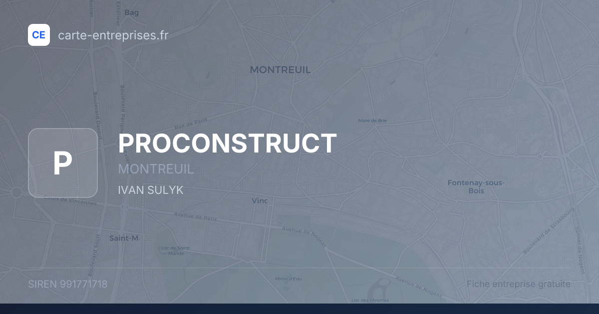 PROCONSTRUCT — 991771718 — fiche entreprise