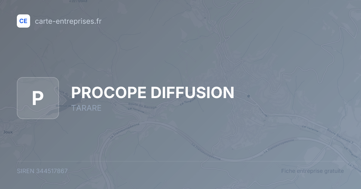 PROCOPE DIFFUSION — 344517867 — fiche entreprise