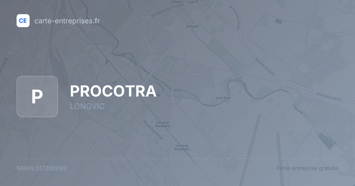 PROCOTRA — 017260092 — fiche entreprise