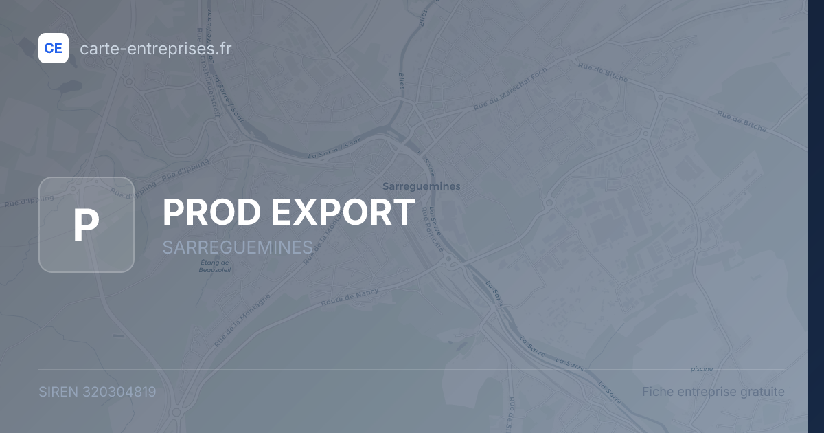 PROD EXPORT — 320304819 — fiche entreprise