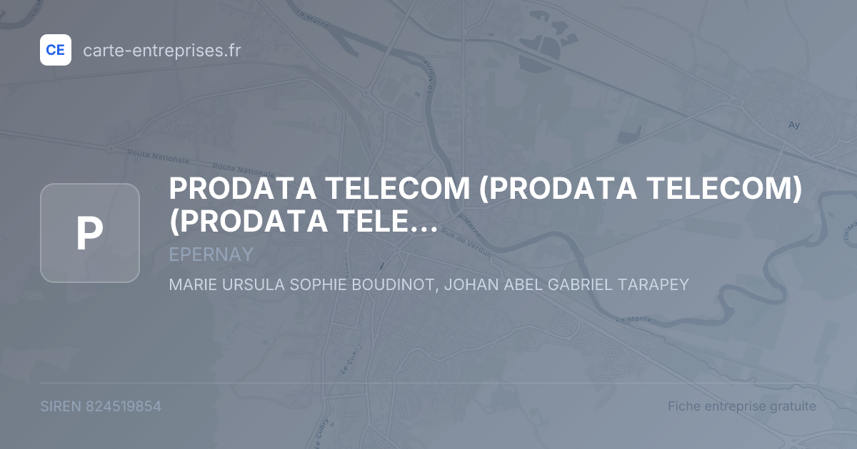 PRODATA TELECOM (PRODATA TELECOM) (PRODATA TELECOM) — 824519854 — fiche entreprise