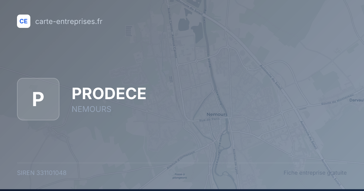 PRODECE — 331101048 — fiche entreprise
