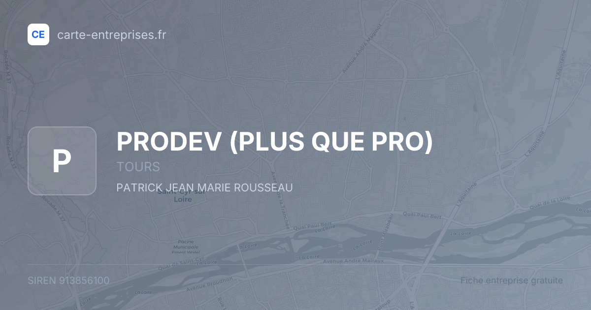 PRODEV (PLUS QUE PRO) — 913856100 — fiche entreprise