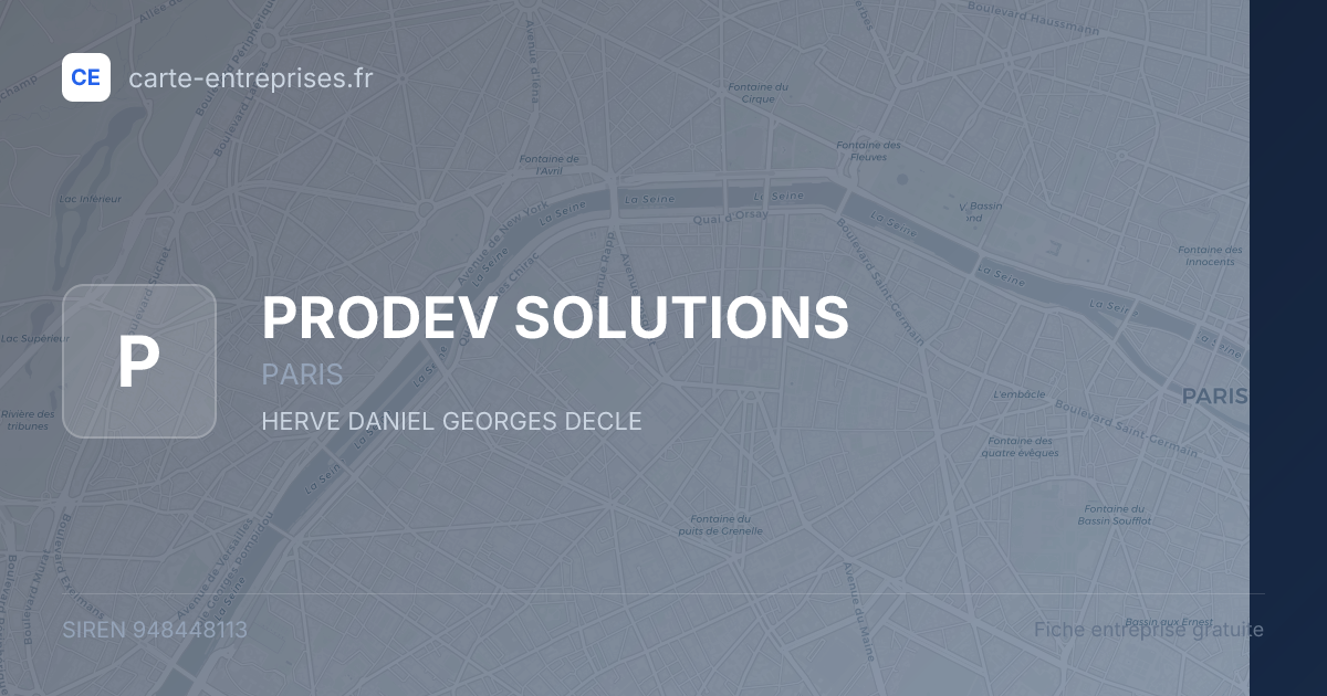 PRODEV SOLUTIONS — 948448113 — fiche entreprise