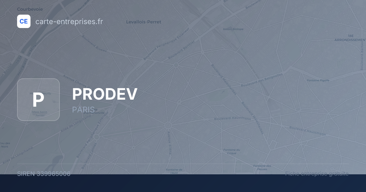 PRODEV — 339965006 — fiche entreprise