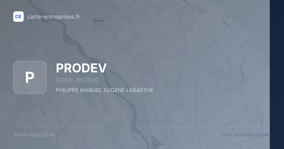 PRODEV — 439033648 — fiche entreprise