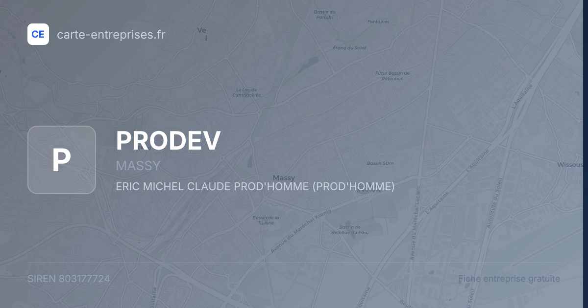 PRODEV — 803177724 — fiche entreprise