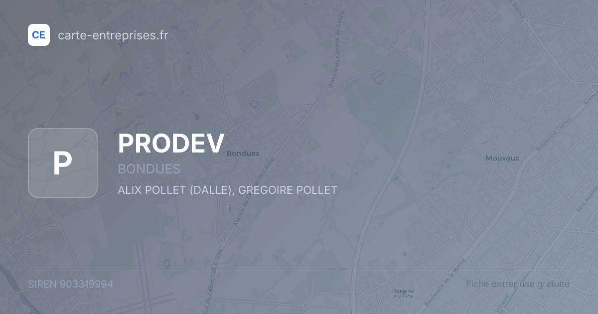 PRODEV — 903319994 — fiche entreprise