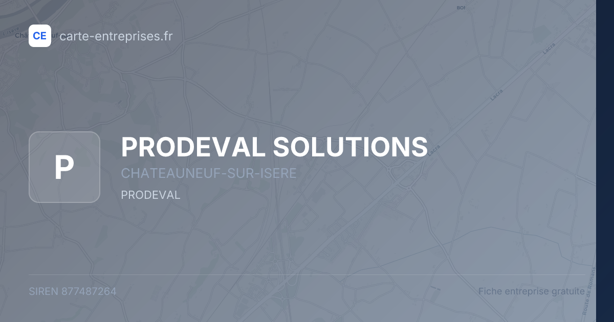 PRODEVAL SOLUTIONS — 877487264 — fiche entreprise