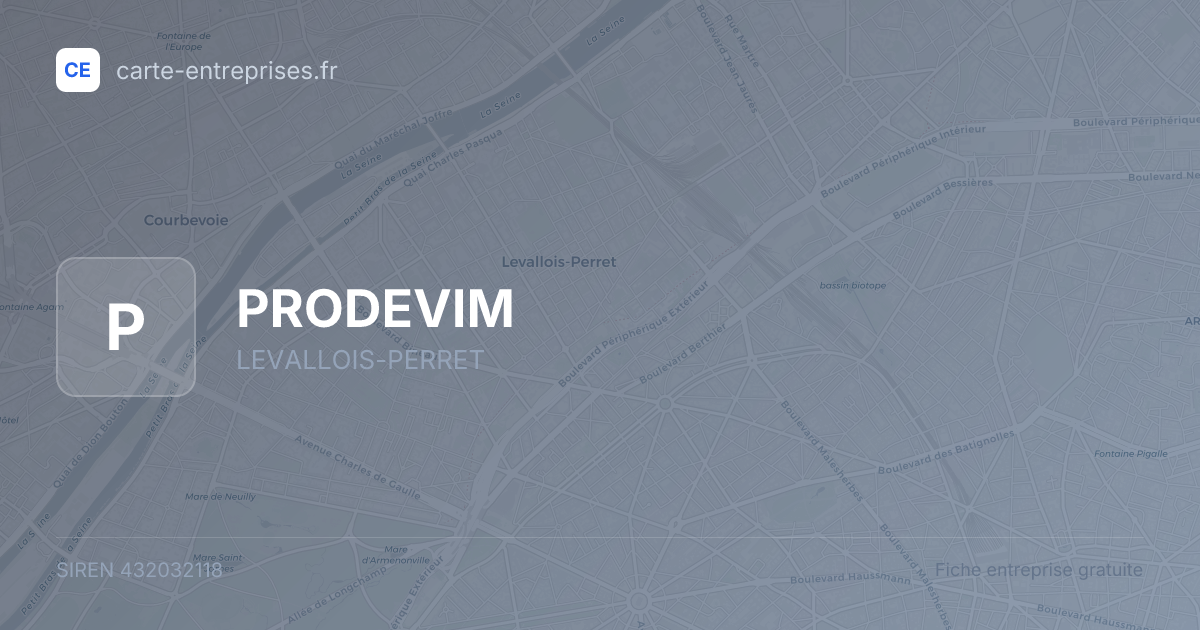 PRODEVIM — 432032118 — fiche entreprise