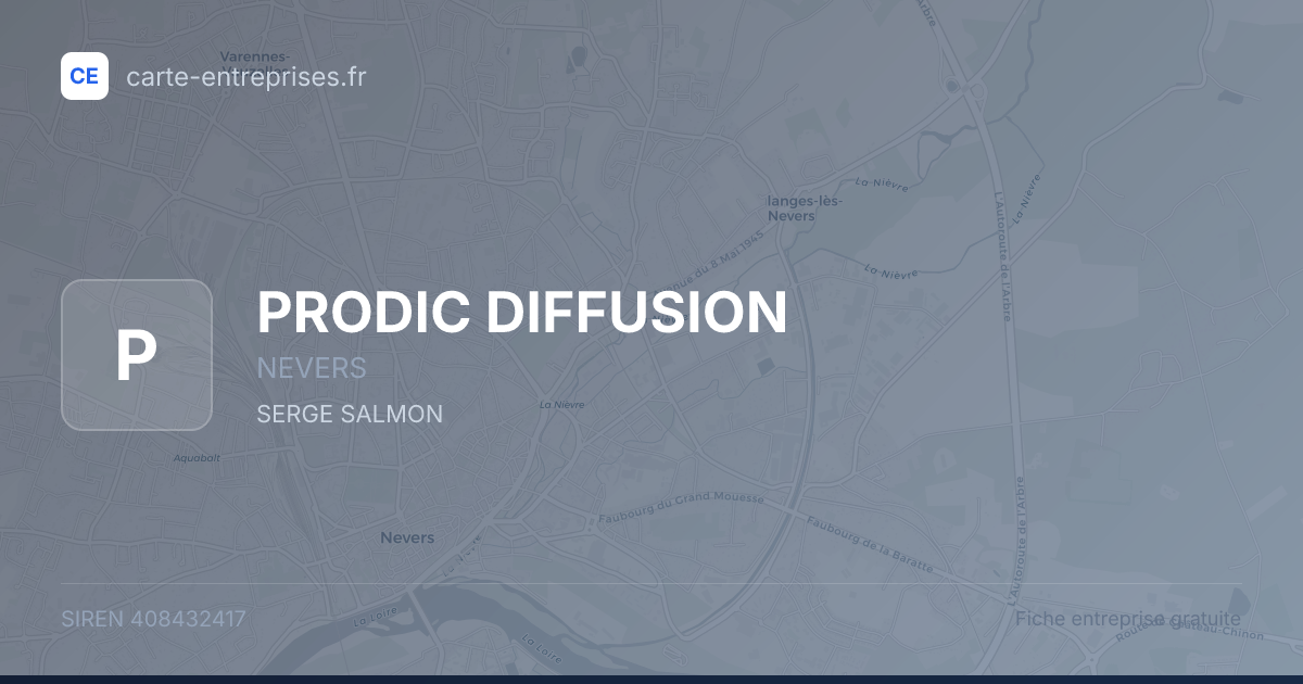 PRODIC DIFFUSION — 408432417 — fiche entreprise