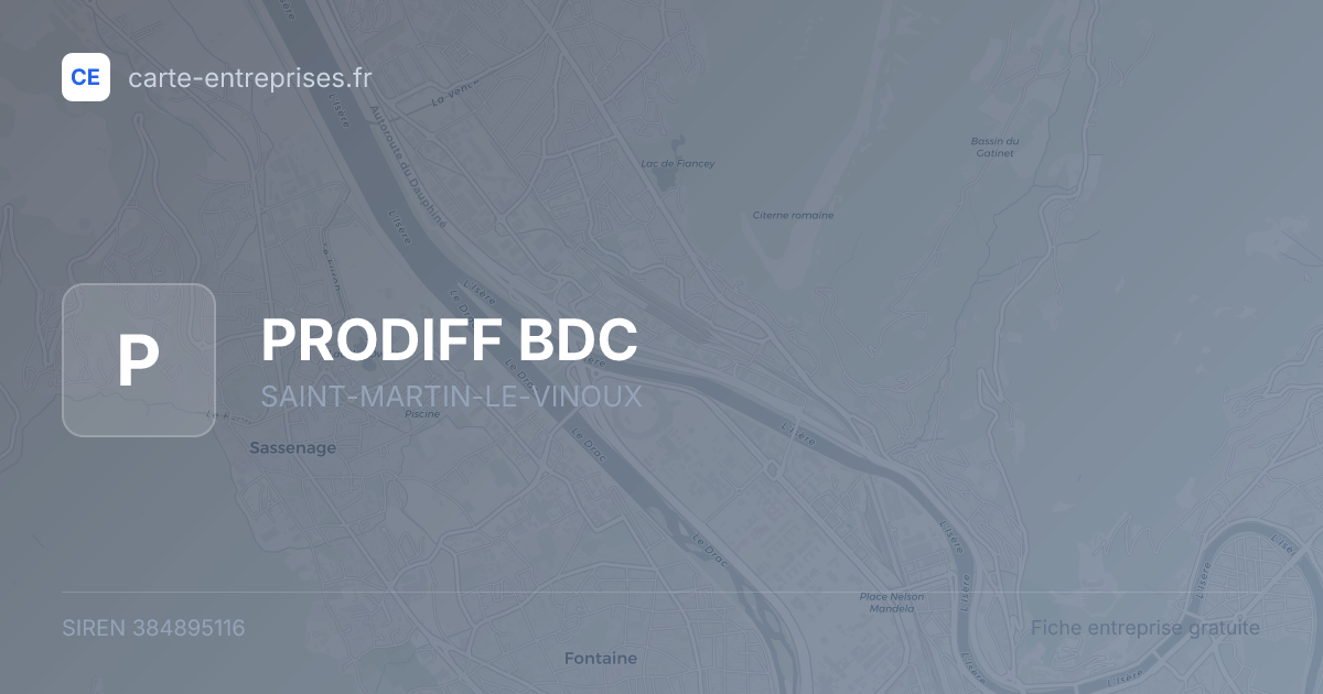 PRODIFF BDC — 384895116 — fiche entreprise