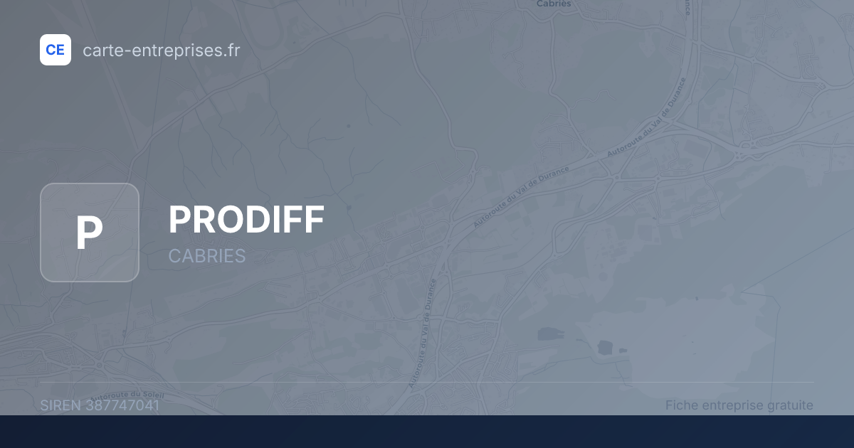 PRODIFF — 387747041 — fiche entreprise
