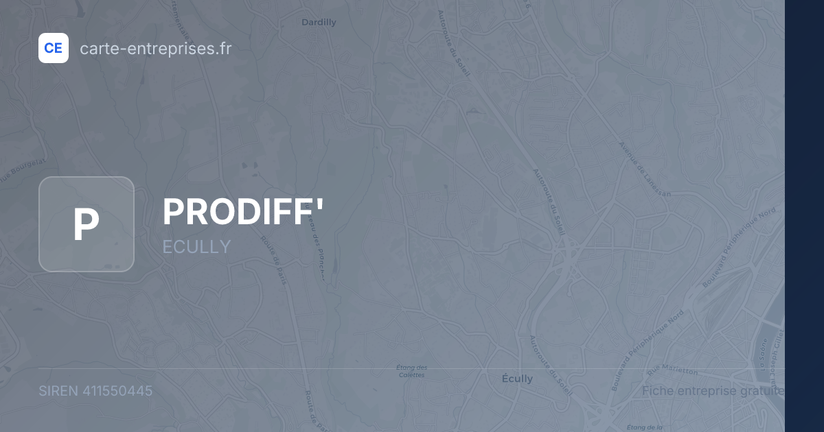 PRODIFF' — 411550445 — fiche entreprise
