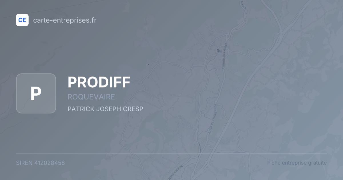 PRODIFF — 412028458 — fiche entreprise