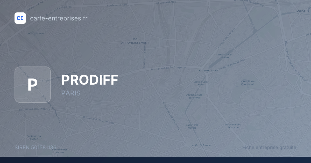 PRODIFF — 501581136 — fiche entreprise