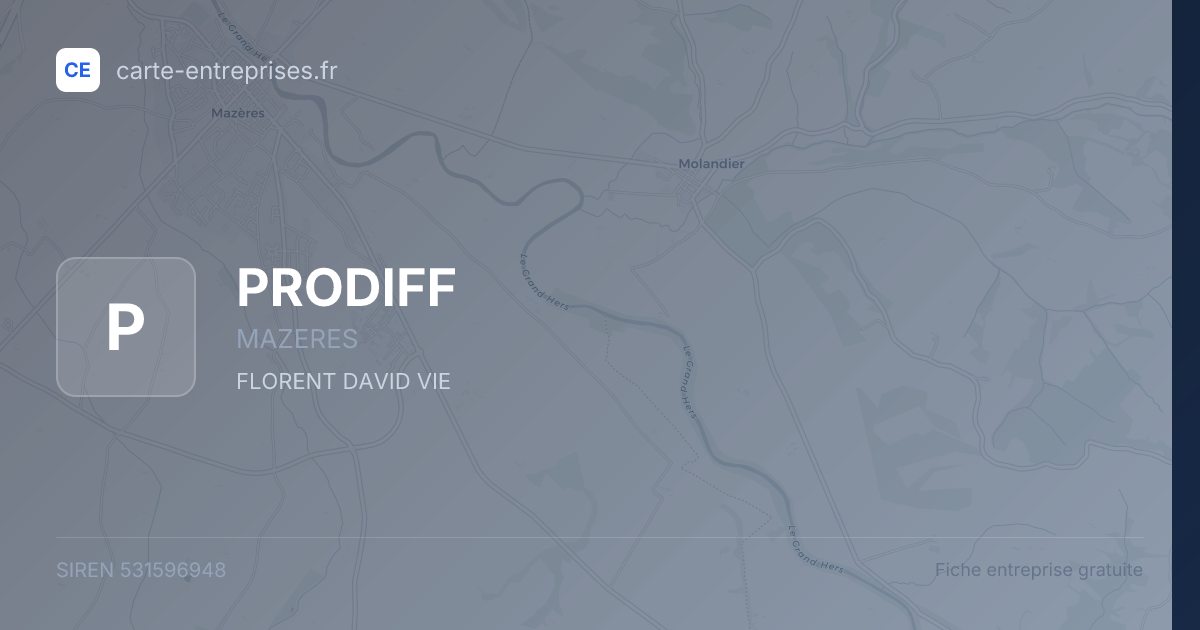 PRODIFF — 531596948 — fiche entreprise