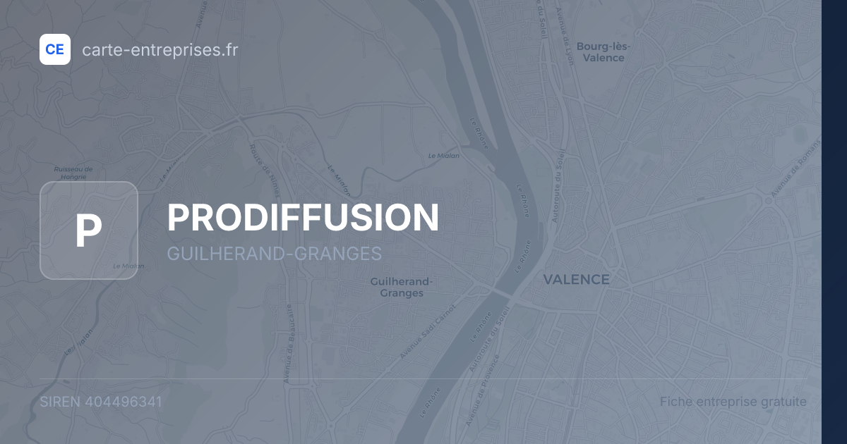 PRODIFFUSION — 404496341 — fiche entreprise