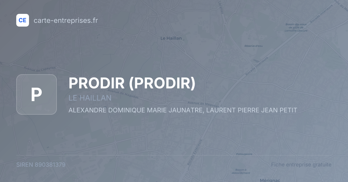 PRODIR — 890381379 — fiche entreprise