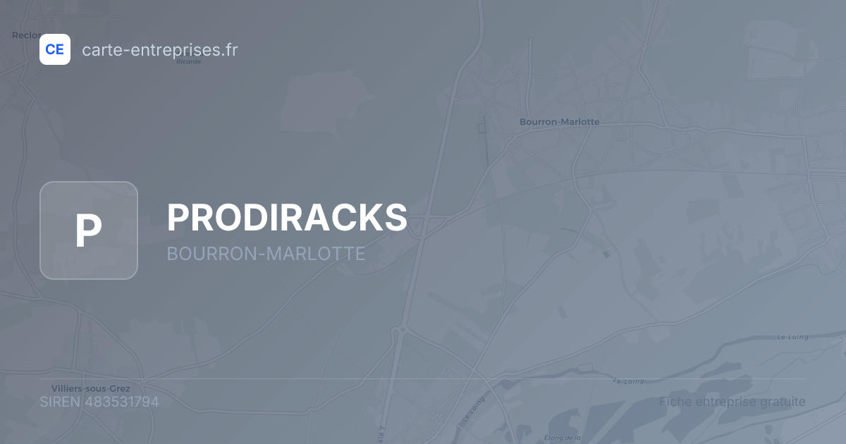 PRODIRACKS — 483531794 — fiche entreprise