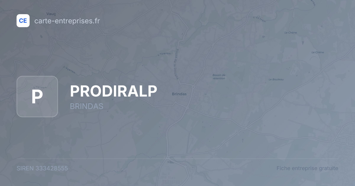 PRODIRALP — 333428555 — fiche entreprise