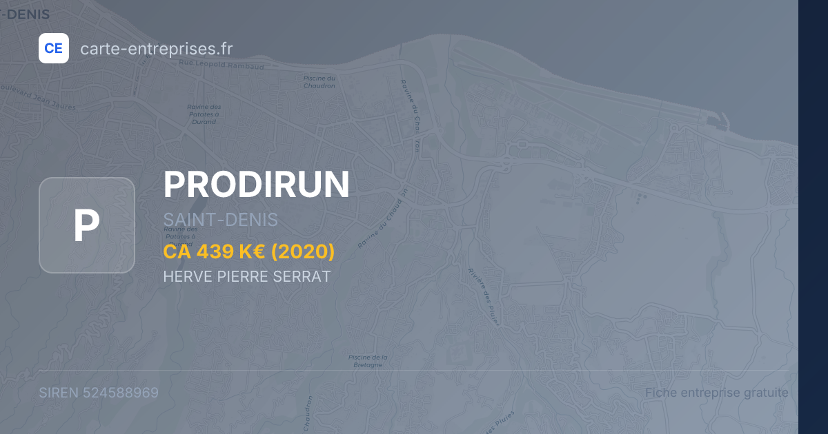 PRODIRUN — 524588969 — fiche entreprise