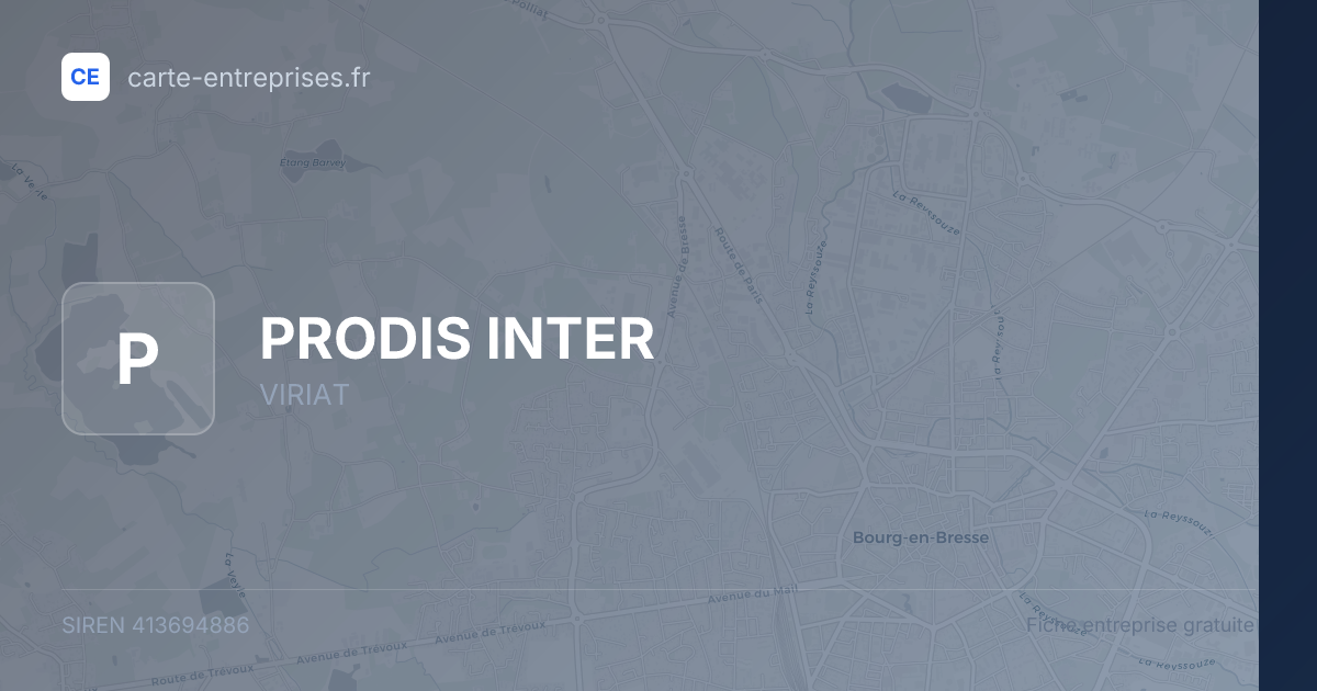 PRODIS INTER — 413694886 — fiche entreprise