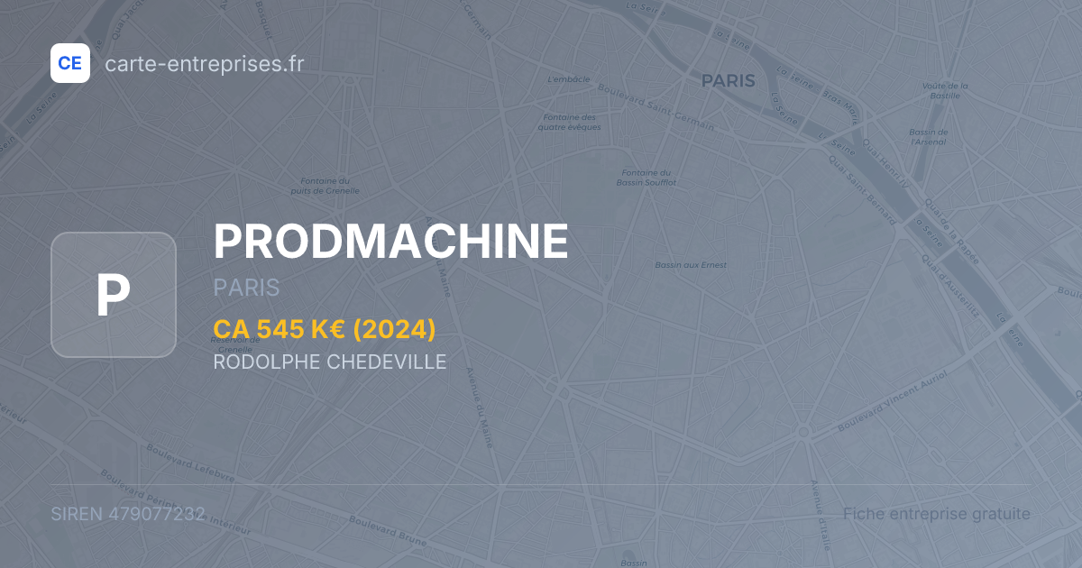 PRODMACHINE — 479077232 — fiche entreprise