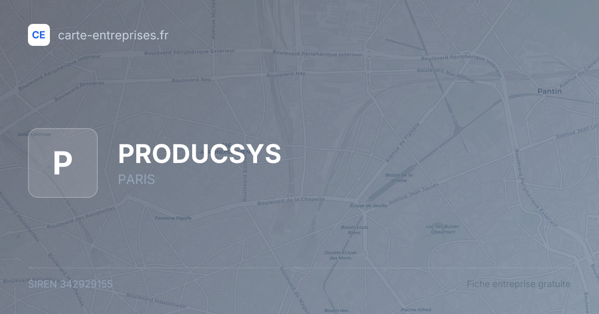 PRODUCSYS — 342929155 — fiche entreprise