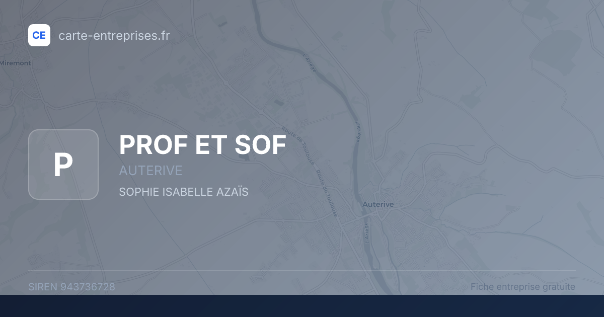 PROF ET SOF — 943736728 — fiche entreprise