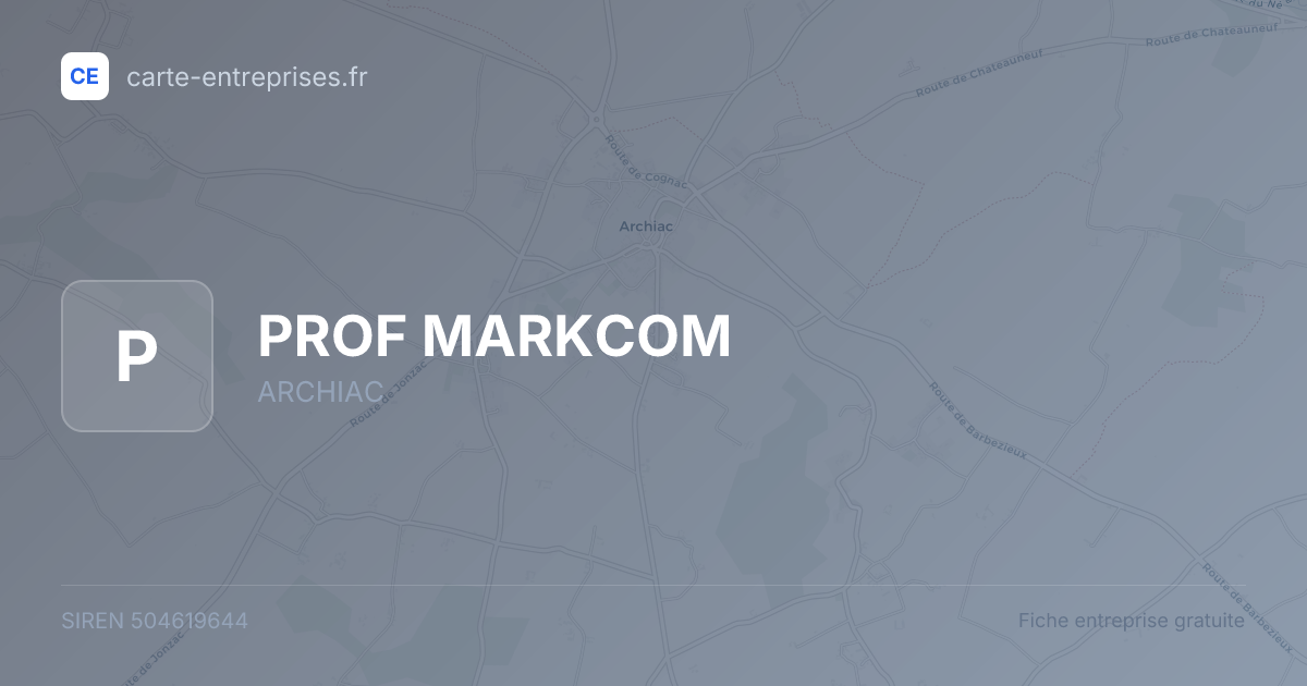 PROF MARKCOM — 504619644 — fiche entreprise
