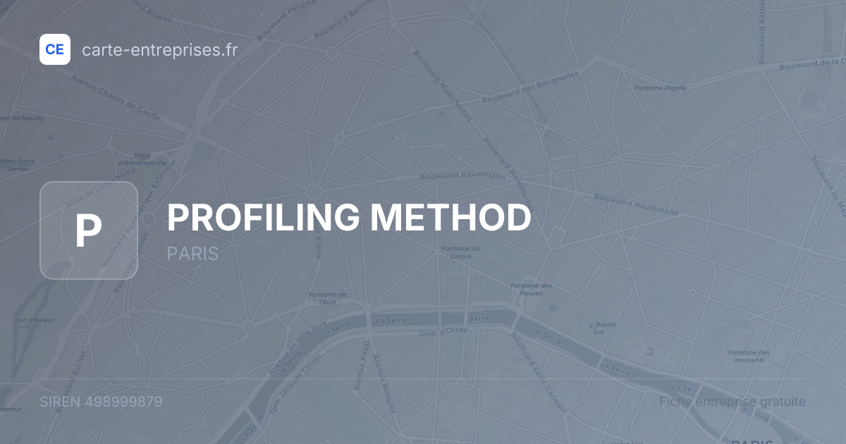 PROFILING METHOD — 498999879 — fiche entreprise