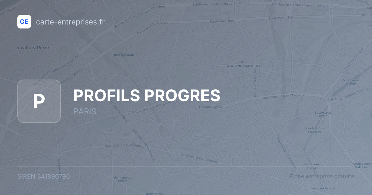 PROFILS PROGRES — 341890796 — fiche entreprise