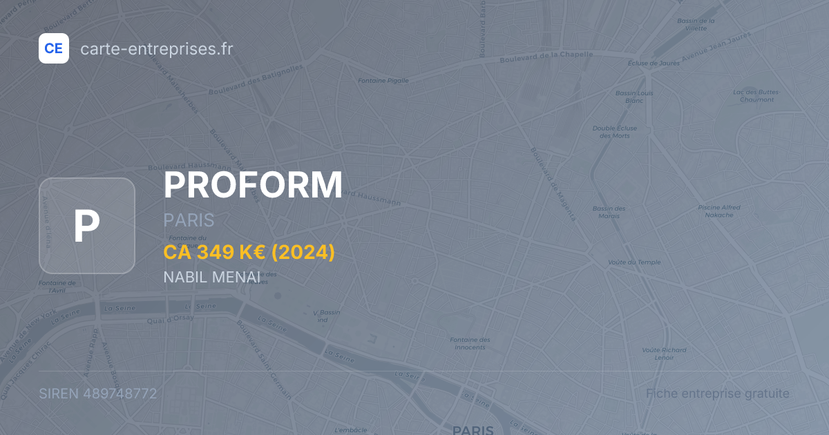 PROFORM — 489748772 — fiche entreprise
