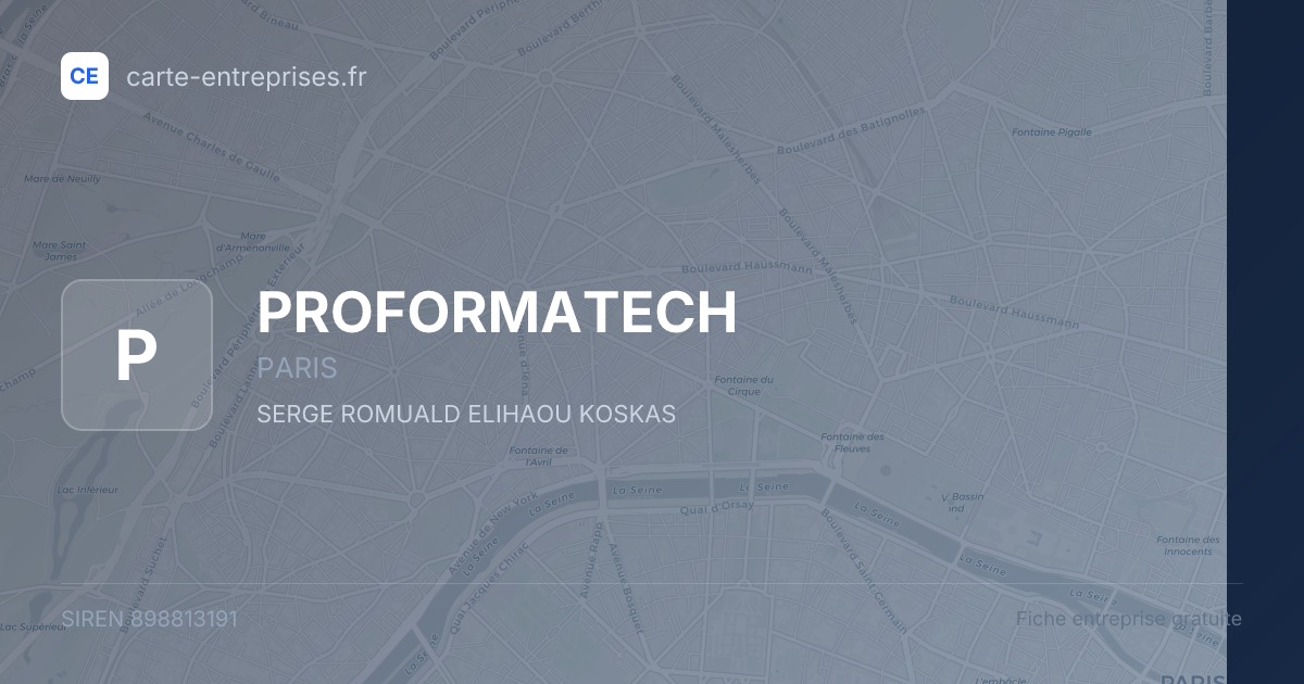 PROFORMATECH — 898813191 — fiche entreprise