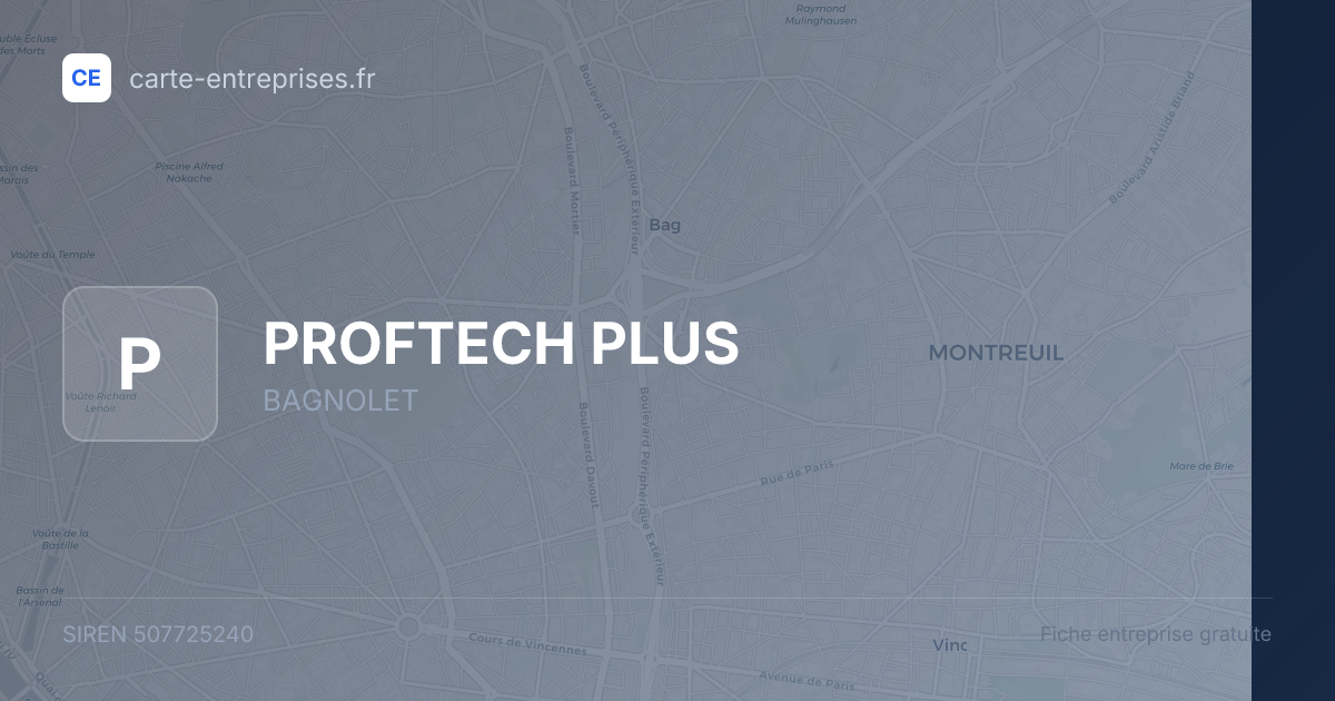 PROFTECH PLUS — 507725240 — fiche entreprise