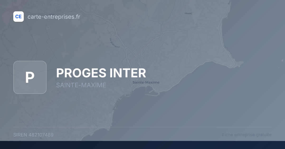 PROGES INTER — 482107489 — fiche entreprise