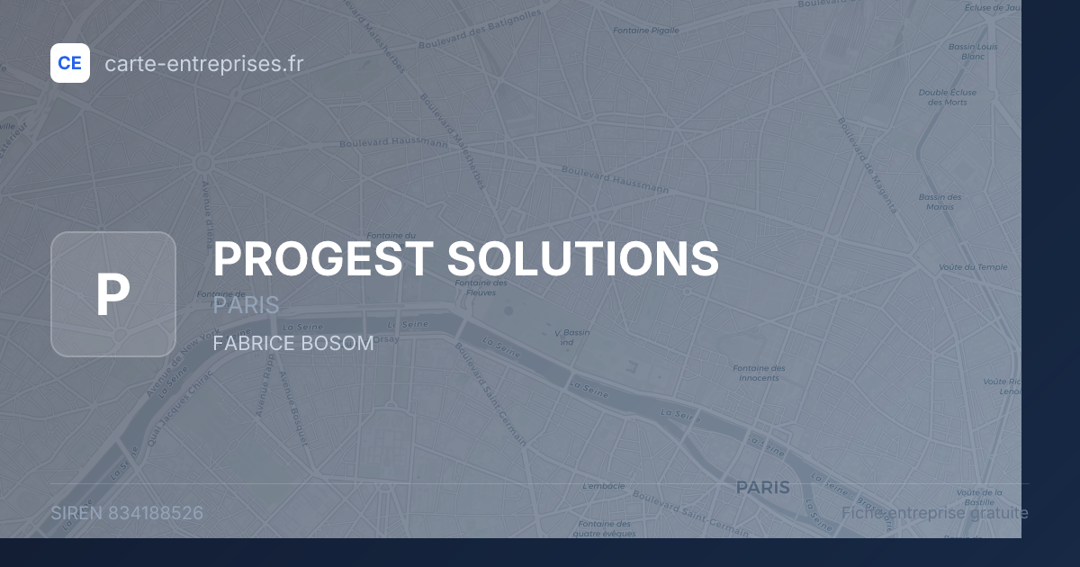 PROGEST SOLUTIONS — 834188526 — fiche entreprise