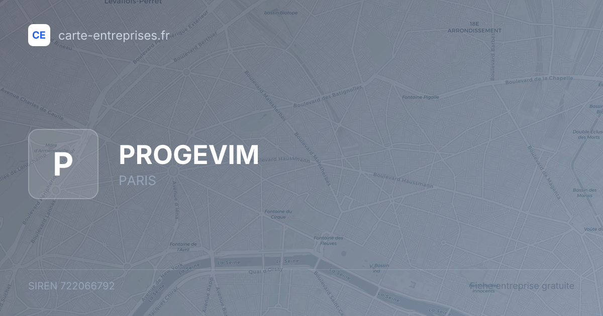 PROGEVIM — 722066792 — fiche entreprise