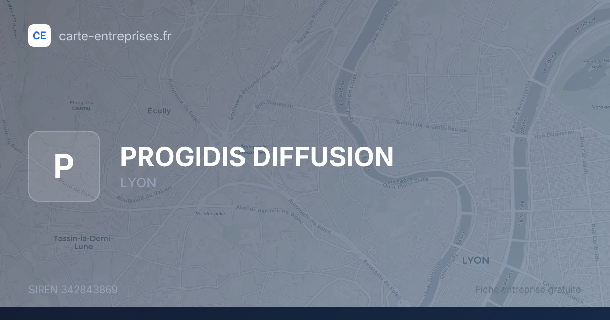 PROGIDIS DIFFUSION — 342843869 — fiche entreprise