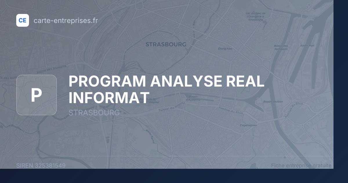 PROGRAM ANALYSE REAL INFORMAT — 325381549 — fiche entreprise