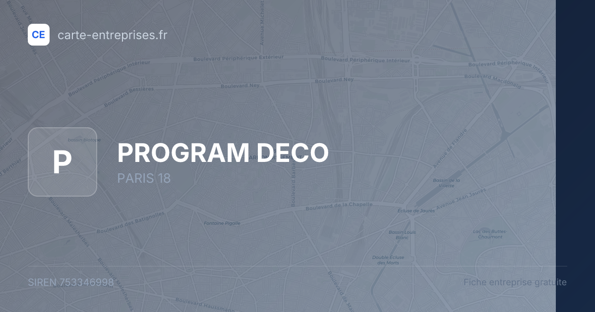 PROGRAM DECO — 753346998 — fiche entreprise