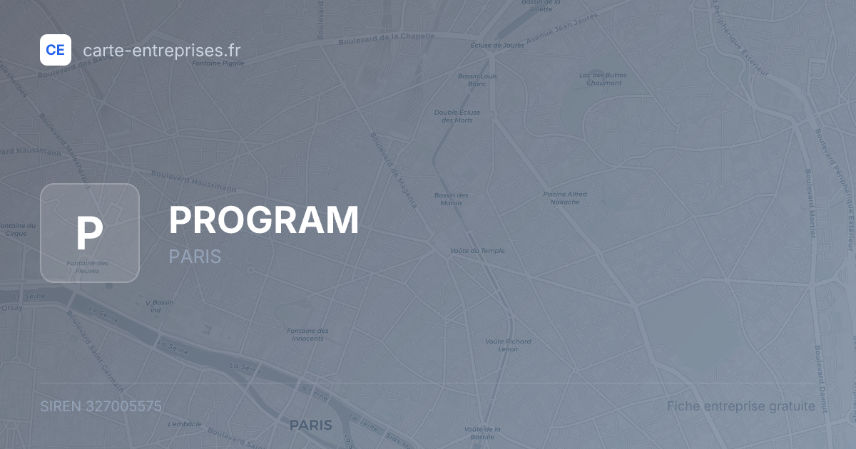 PROGRAM — 327005575 — fiche entreprise