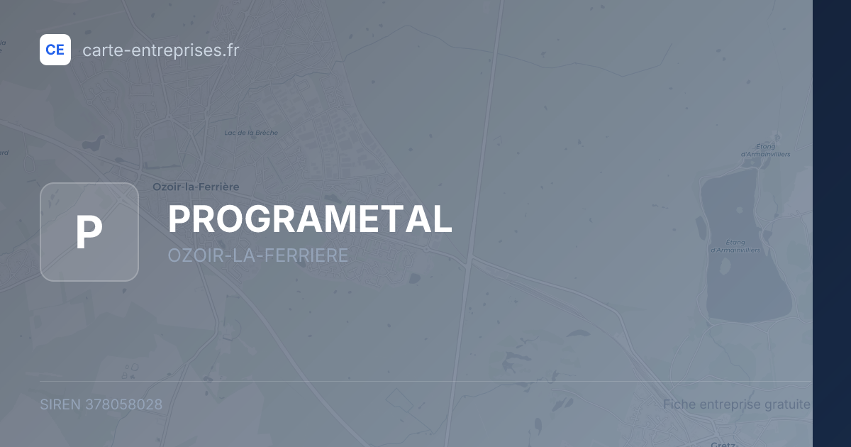 PROGRAMETAL — 378058028 — fiche entreprise