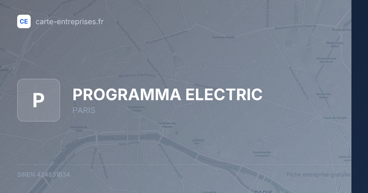 PROGRAMMA ELECTRIC — 424831634 — fiche entreprise