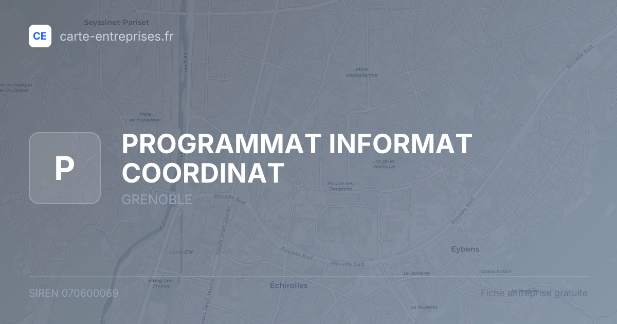 PROGRAMMAT INFORMAT COORDINAT — 070600069 — fiche entreprise