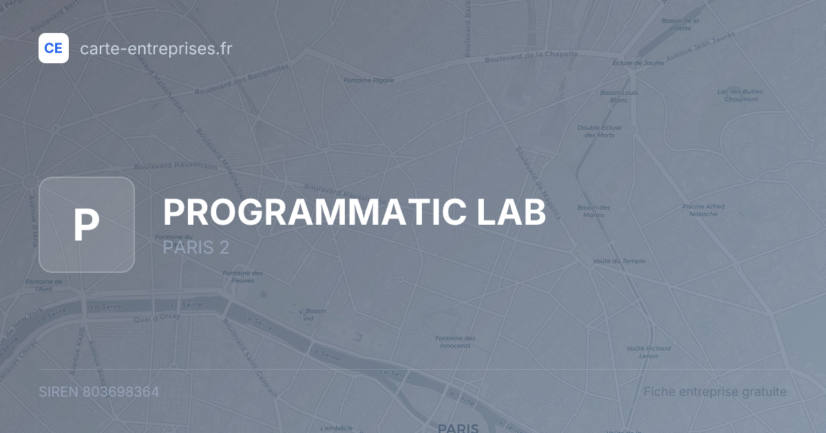 PROGRAMMATIC LAB — 803698364 — fiche entreprise