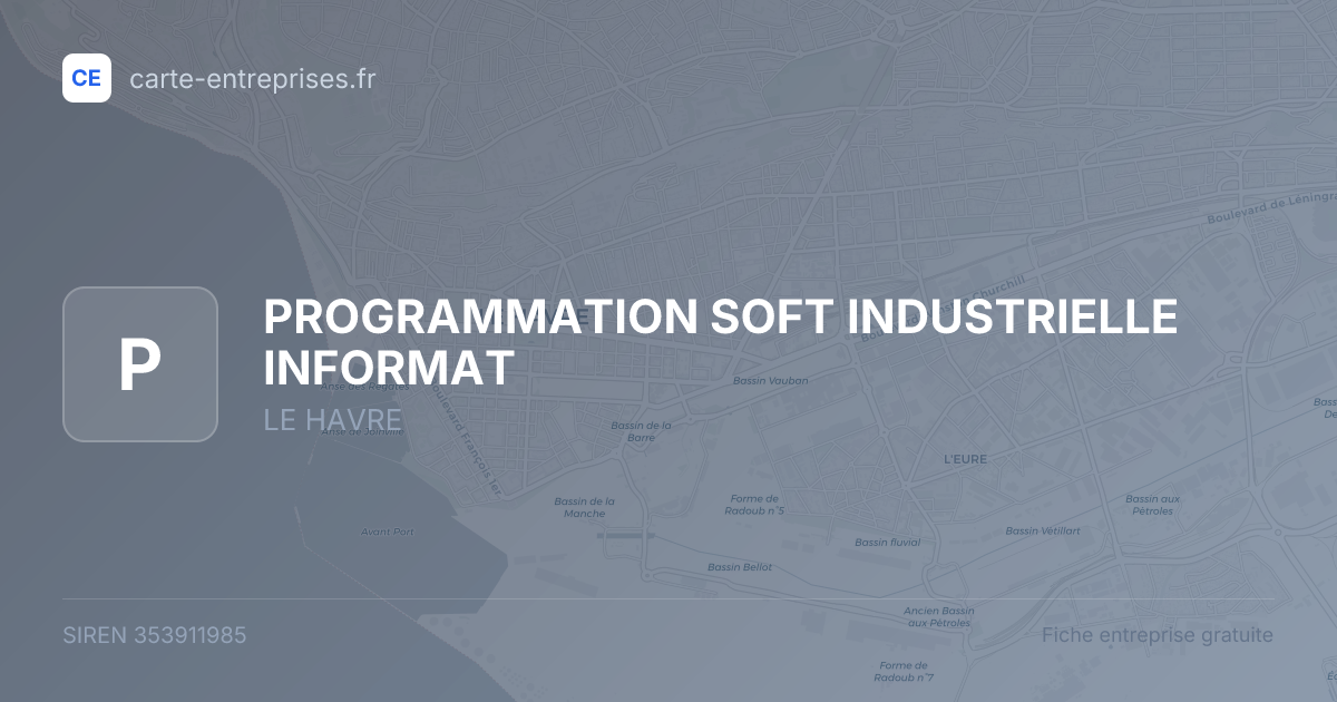 PROGRAMMATION SOFT INDUSTRIELLE INFORMAT — 353911985 — fiche entreprise