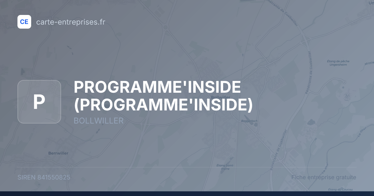PROGRAMME'INSIDE — 841550825 — fiche entreprise